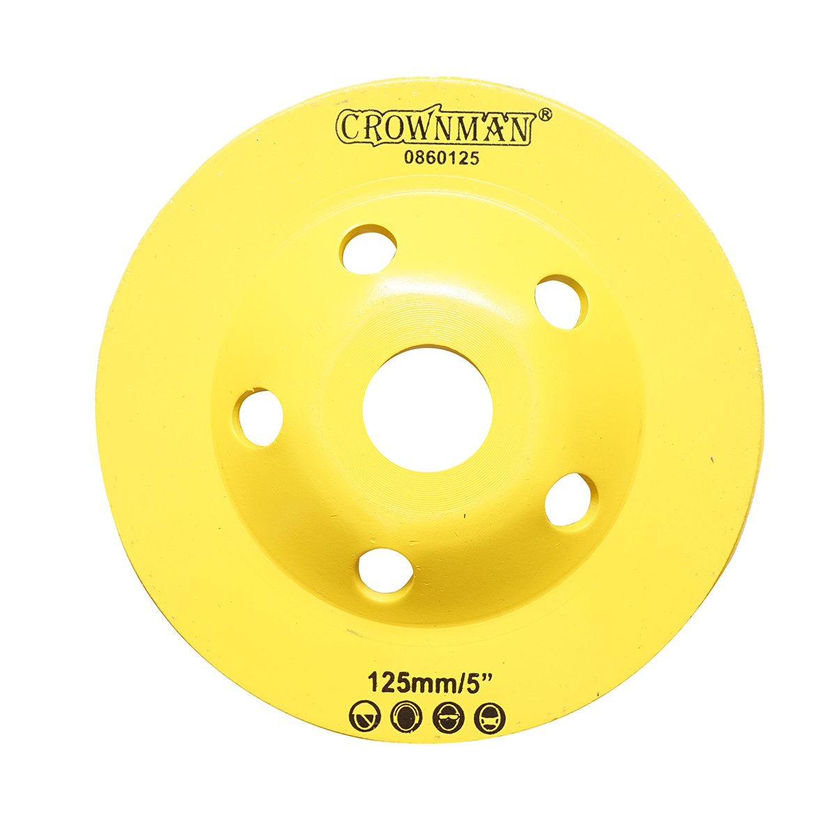 Disc diamantat turbo segmentat tip cupa 125x22.23mm pentru slefuire beton, granit, piatra Crownman